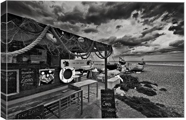 The fish Shack Aldeburgh Canvas Print by Darren Burroughs