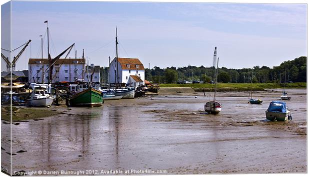 Tides Out At Woodbridge Suffolk Canvas Print by Darren Burroughs