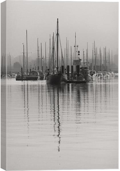 Tall Moored Up Brightlingsea Canvas Print by Darren Burroughs