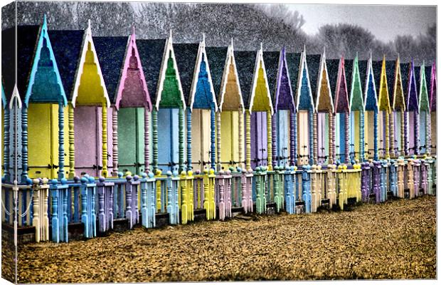 Winter Beach Huts Canvas Print by Darren Burroughs