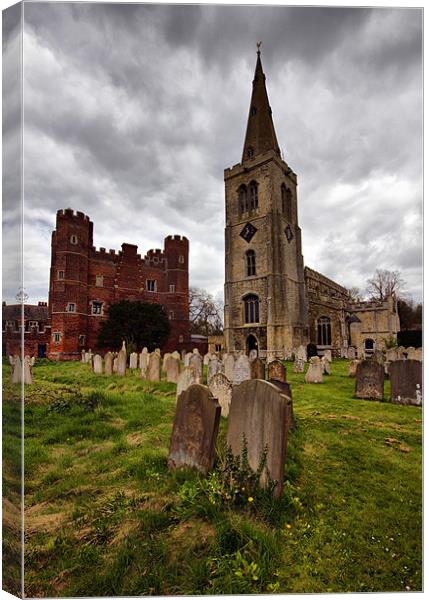 Buckden. Great Tower and St.Marys church Canvas Print by Darren Burroughs