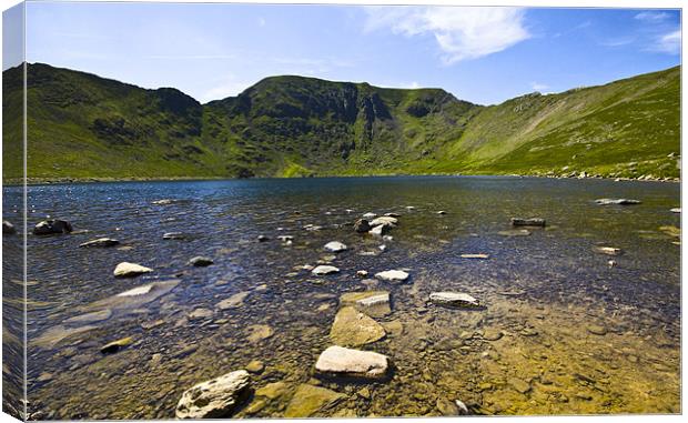 Helvellyn From Red Tarn Canvas Print by Darren Burroughs