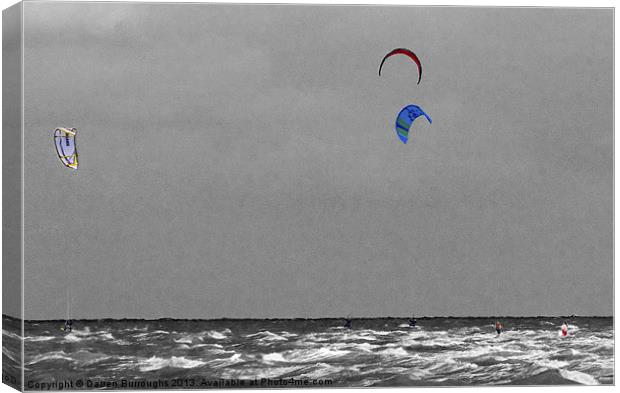 Hunstanton Watersports Windsurfing Canvas Print by Darren Burroughs