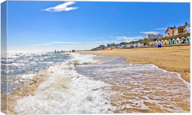 Southwold Sand Sea and Beach Canvas Print by Darren Burroughs