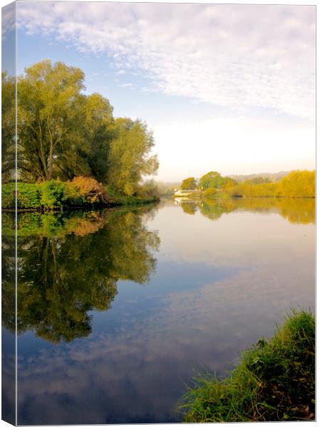 Dreamy River reflections Canvas Print by Darren Burroughs