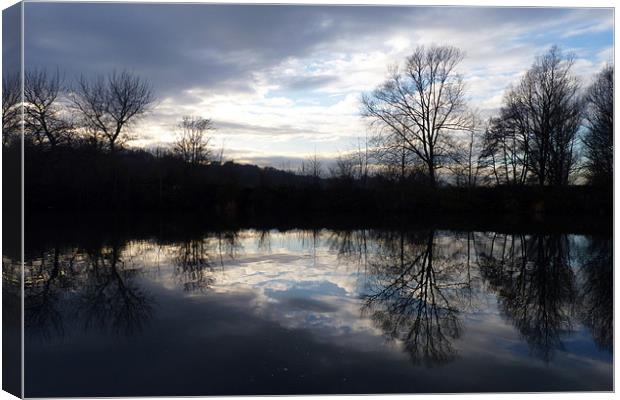 Reflections on the Yare Canvas Print by Darren Burroughs
