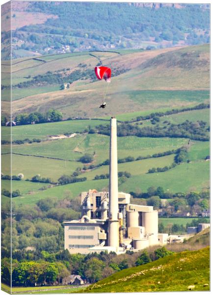 Paragliding at Castleton Canvas Print by Darren Burroughs