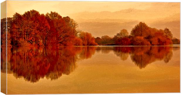 Dreamy Lake Reflections Canvas Print by Darren Burroughs