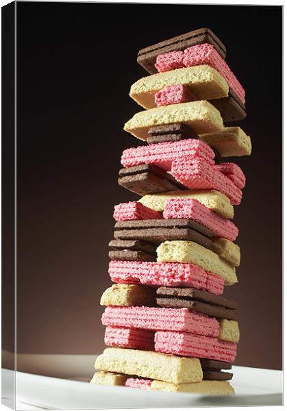 Jenga with Biscuits Canvas Print by Darren Burroughs
