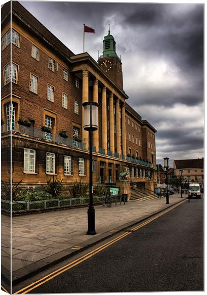 Norwich City Hall Time lapse Canvas Print by Darren Burroughs