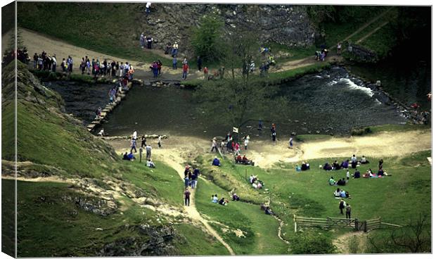Dovedale Stepping Stones Canvas Print by Darren Burroughs