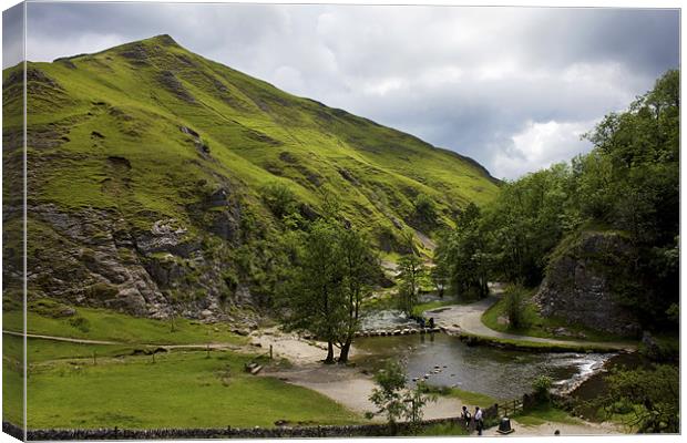 Dovedale Stepping Stones. Canvas Print by Darren Burroughs