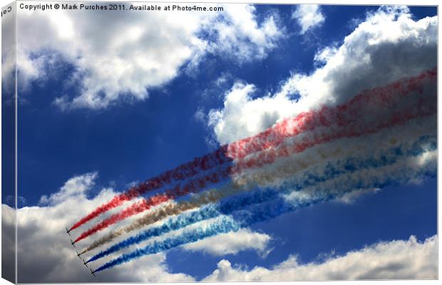 Red Arrows At Goodwood Festival Canvas Print by Mark Purches