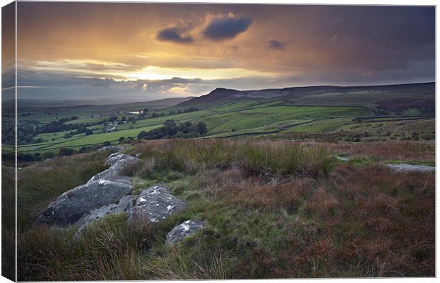 An Embsay Crag Sunset Canvas Print by Steve Glover