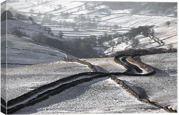 Cam Gill Road - Winter Canvas Print by Steve Glover