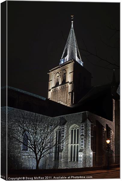 Rochester Cathedral clock tower Canvas Print by Doug McRae