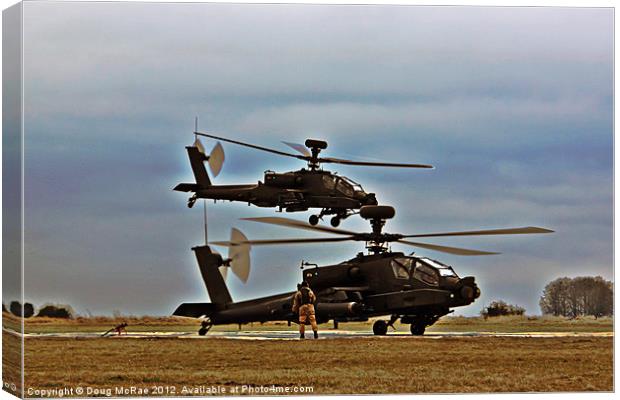 Two Apaches helicopter Canvas Print by Doug McRae
