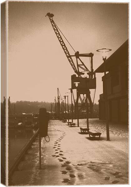 Dockyard Crane Canvas Print by Doug McRae