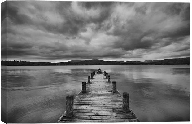 Wooden Jetty at Windermere Canvas Print by Sandi-Cockayne ADPS