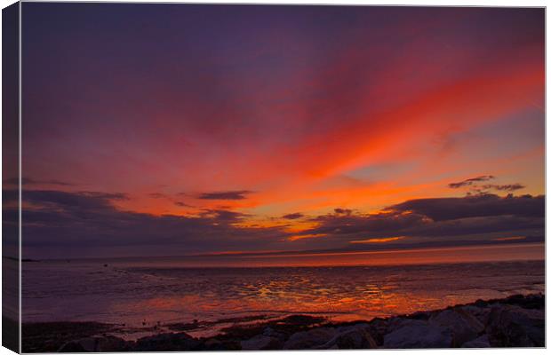 Sundown On Morecambe Bay Canvas Print by Sandi-Cockayne ADPS