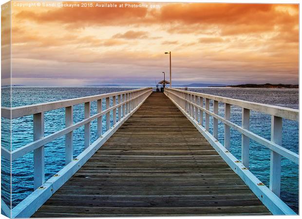  Colourful Sunset & Jetty Canvas Print by Sandi-Cockayne ADPS