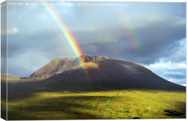 Rainbows on Beinn an Dothaidh Canvas Print by Sandi-Cockayne ADPS