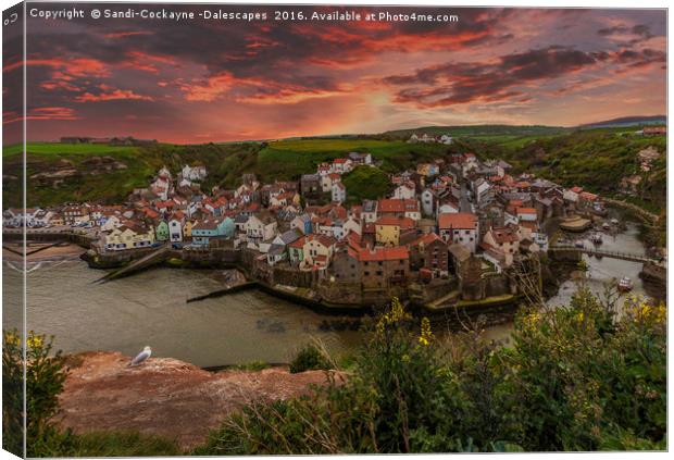 Staithes Sunset Canvas Print by Sandi-Cockayne ADPS