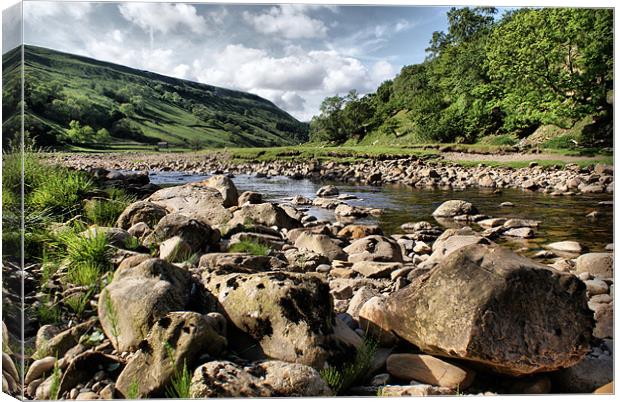 Dalescape ~ River Swale at Swaledale Canvas Print by Sandi-Cockayne ADPS