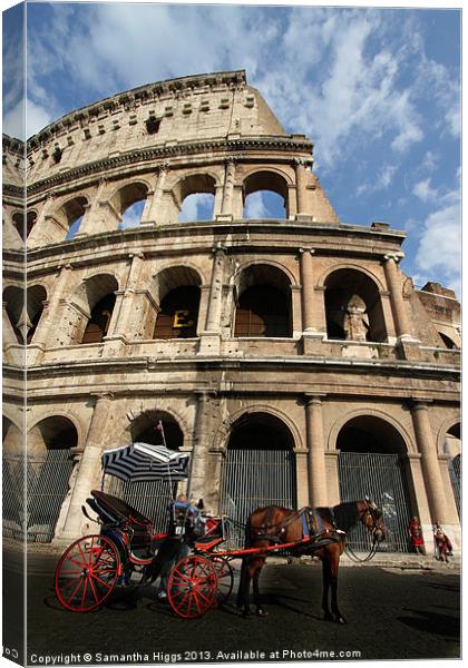 Horse and Carriage - Rome Canvas Print by Samantha Higgs