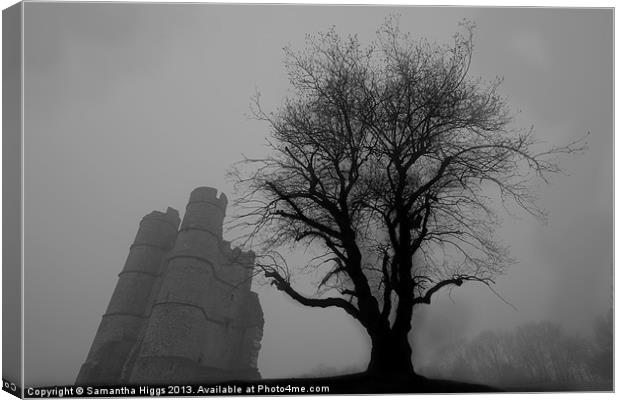 Mists of Time - Donnington Castle Canvas Print by Samantha Higgs