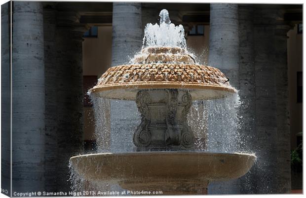 Fountain - St Peters Square - Vatican - Rome Canvas Print by Samantha Higgs