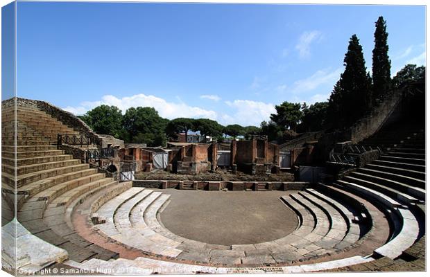 Large Theatre - Pompeii - Italy Canvas Print by Samantha Higgs