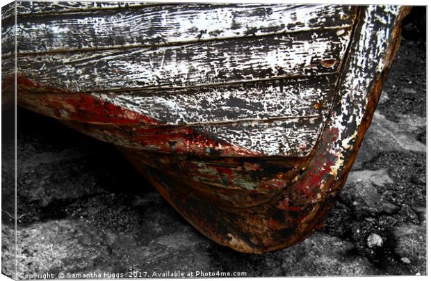 Chipped Paintwork, Old Boat, Cornwall Canvas Print by Samantha Higgs