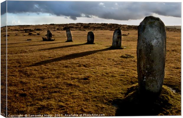 The Hurlers Stone Circle - Cornwall Canvas Print by Samantha Higgs