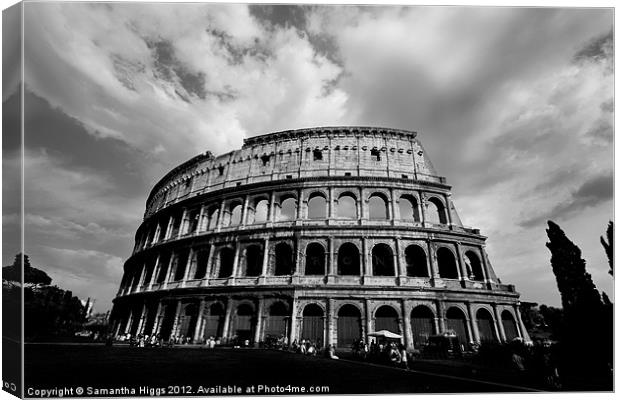 Colosseum in Black and White Canvas Print by Samantha Higgs