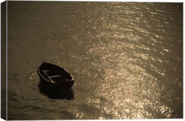  Singular Boat, Beaumaris, Wales Canvas Print by Jennifer Mannion