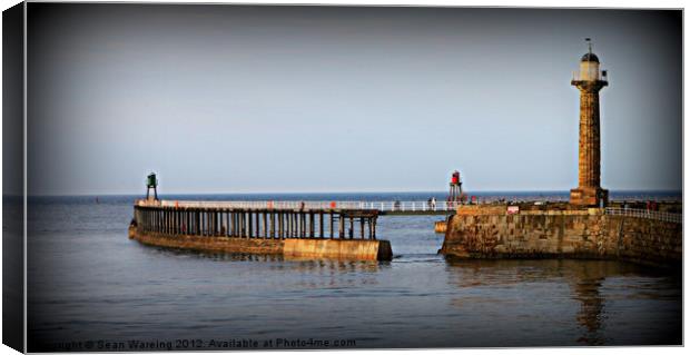 Whitby Pier Canvas Print by Sean Wareing
