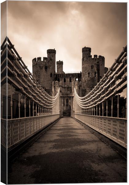 Conwy Suspension Bridge Canvas Print by Sean Wareing