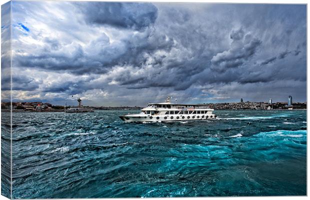 Ferry on the Bosporus Canvas Print by peter tachauer