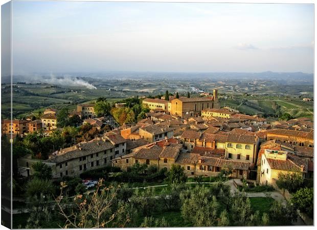 Tuscan Rooftops Canvas Print by peter tachauer