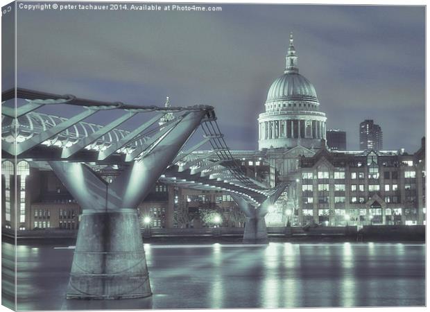  An Evening with St Paul's Cathedral Canvas Print by peter tachauer