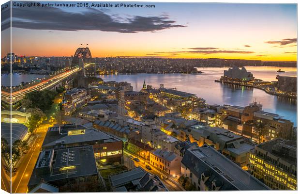 Sydney Dawning Canvas Print by peter tachauer