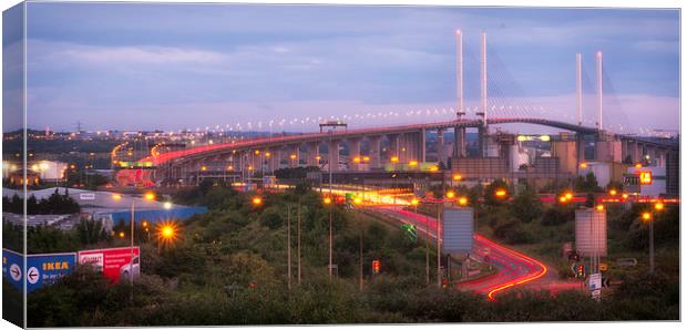  Dartford Crossing at Dusk Canvas Print by peter tachauer