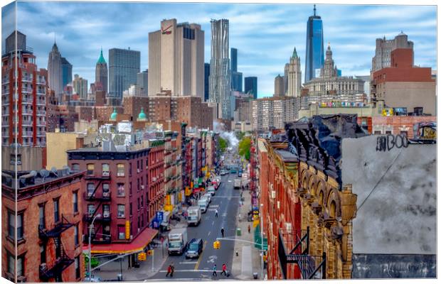 New York Looking over Chinatown Canvas Print by peter tachauer