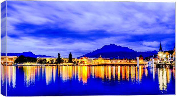 Lucerne at Dusk Canvas Print by peter tachauer