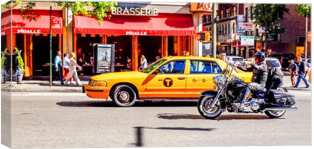 Cab and Harley Manhattan Canvas Print by peter tachauer
