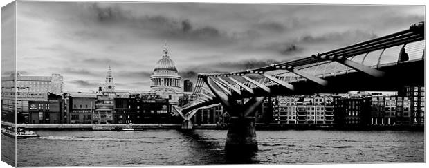 St Paul's Cathedral and Millennium Bridge Canvas Print by peter tachauer
