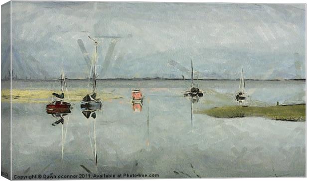 Boats on River Medway 2 Canvas Print by Dawn O'Connor