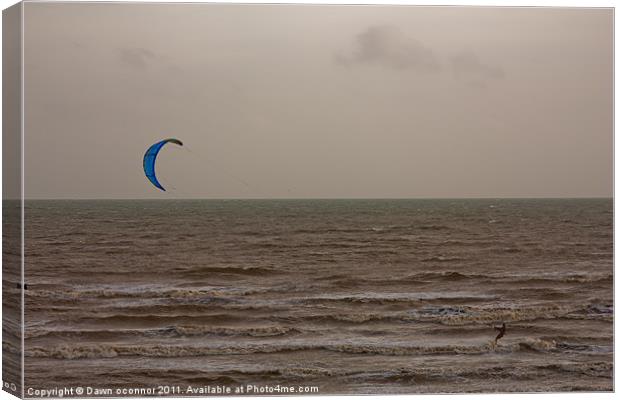 Kite Surfing, St. Leonard's Canvas Print by Dawn O'Connor