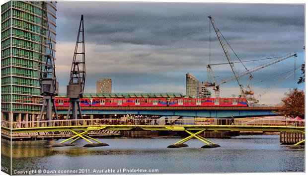 East India Docks, docklands London Canvas Print by Dawn O'Connor